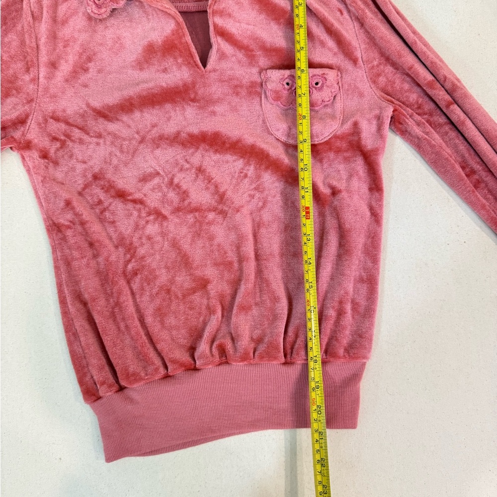 Vintage Mister Noah Pink Velour Pullover with Collar Size Small Coquette - Picture 6 of 10